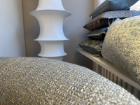 Kartell - Drehsessel K Wait Stoff Texture Grau Beige Füße Schwarz - 5