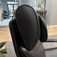 Berg Furniture - Sessel Nasa Hoch Leder Rustical 99991 Schwarz Sternfuß Aluminium Matt Mit Wippfunktion Inklusive Hocker - 5