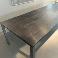 Janua - Tisch S600 Platte Eiche Geräuchert Anthrazit Geölt Gebürstet Gestell Metall Stahllasur Bronze - 7