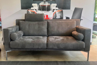 Walter Knoll - Sofa Jason 390 25 FLFR Leder Velvet 1481 Poppy Seed Grau Gestell Hochglanz Verchromt Mit Nackenrollen - 7