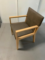 Tonon - 5er Set Stuhl Euthalia Leder 4 Eco W08 Braun Gestell Buche Wasserbeize Und Lackiert Fußstütze Edelstahl - 6