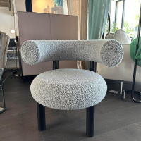 Tom Dixon - Sessel Fat Lounge Stoff Storr 0612 D Grau Gestell Stahl Schwarz - 5