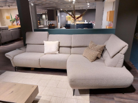 Global - Ecksofa Global Managa Stoff Space Nature Beige Metallfuß Schwarz Rund - 6