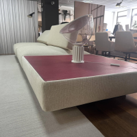 Paola Lenti - Sofa Agio Stoff Chenille Saint Germain CHE02 Beige Gestell Metall Grafite Grau Lackiert Inklusive Kissen - 11