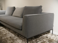 COR - Ecksofa Mell Stoff 9131 Anthrazit Grau Gestell Metall Schwarz Mit Kissen Stoff 9129 - 8