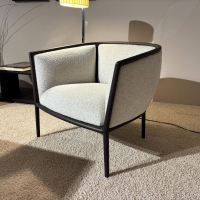 Molteni & C - 2er-Set Sessel Margou Stoff WG411 BI Carta Grau Beige Gestell Eukalyptus Schwarz - 4