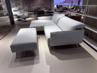 himolla - Ecksofa Tangram 9660 Stoff 08 Nomi Linen Beige Gestell Metall Beige Inklusive Hocker Und Verstellung - 9