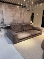 Cierre - Sofa Dolce Vita Lifestyle Leder Piumone Vintage Grigio Grau Beige Gestell Metall Schwarz Verchromt - 6