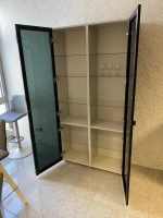 Häcker - Vitrine Modell AV 2135 Schwarz Metalllack Innen Lichtgrau - 10