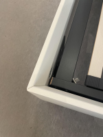 Möller Design - Systembett MD13 Stoff Maple 742 Grau Meliert Rahmen Lack Matt Weiß 003 Füße Metall NQ Aluminium ohne Rost ohne Matratzen - 4