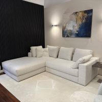 Werther - Ecksofa Timeline Stoff Benu U2353E Pearl Creme Füße Kunststoff Schwarz - 2