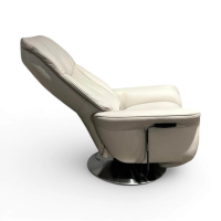 himolla - Sessel Lupo Easy-Swing Leder Longlife Soft Lava Hellgrau Tellerfuß Metall Edelstahloptik 2-Motorig Aufstehhilfe - 8