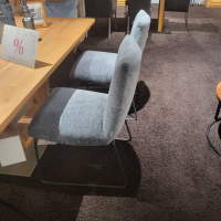 Natura - 4er Set Stuhl Calgary Chenillestoff Hellblau Kufe Metall Anthrazit Pulverbeschichtet - 7