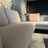 COR - Ecksofa Mell Lounge 48213 Stoff 10064 Chalk Grau Metallgestell Verchromt Inklusive Kissen - 3