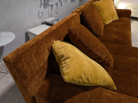 Brühl - Ecksofa Amber Stoff 44 0050 Orange Füße Verchromt mit 5 Kissen - 7