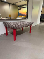 Ligne Roset - Bett Ruché Stoff Harald 3 Chamois 242 Braun Gestell Rot mit Hocker ohne Matratzen ohne Lattenrost - 6