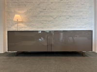 Molteni & C - Sideboard Pass-Word Außen Lack Hochglanz Dolomitgrau Grau Braun Innen Zeder Natur Füße Metall Poliert - 2