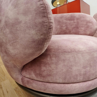 Wittmann - Sofa Vuelta Stoff Riviera Pale Rosa Füße Bronze Grau Pulverbeschichtet Inklusive Drehsessel Und 2 Wurfkissen - 6