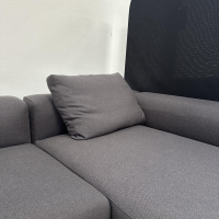 COR - Ecksofa Moss Stoff 9712 Schwarzbraun Paspel 38 Braun Füße Verchromt - 2