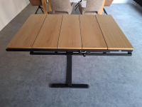 Eve Collection - Regalklappentisch 1400 Platte Wildeiche Furniert Gestell Schwarz Rollbar - 2