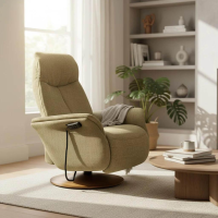 himolla - Sessel 8970 Stratus Easy-Swing Stoff Aquaclean Tibet Grün Tellerfuß Holzoptik Inkl. Aufstehhilfe - 5