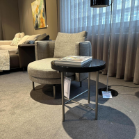 Minotti - Beistelltisch Torii Platte Glas Schwarz Gestell Metall Schwarz - 5