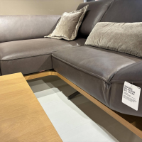 Koinor - Ecksofa Phoenix Leder B-Toro Montana Braun Plateau Wildeiche Furniert Gestell Alu-Schwertkufe Nr. 2 Bronziert - 7