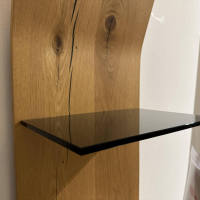 Gwinner - Wohnwand Kubo Media Lack Seidenmatt Fango Grau Holz Balkeneiche Honig - 4