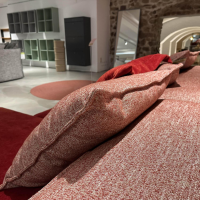 Designwerk - Polstergruppe Dido Stoff Earth Strawberry Rot Und Stoff Natural Apple Rosa Fuß Schwarz Inklusive Kissen - 2