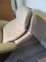 Stressless - Sessel Sam Wood Disc Leder Paloma 37 Fog Beige Holz Walnuss Motorische Verstellung - 5
