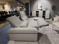 himolla - Ecksofa Comfortmaster Spektra 1487 Stoff Loop 02 Jet Hellgrau Metallkufe Anthrazit Motorisch Verstellbar - 2