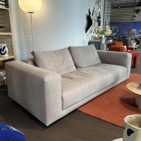 COR - Sofa Moss Leder Puro 684 Grigio Grau Füße Metall Verchromt Inklusive Filzgleiter - 5