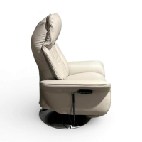 himolla - Sessel Lupo Easy-Swing Leder Longlife Soft Lava Hellgrau Tellerfuß Metall Edelstahloptik 2-Motorig Aufstehhilfe - 7