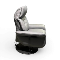 himolla - Sessel 8951 Easy-Swing Leder Longlife Sea Grau Tellerfuß Metall Schwarz Pulverbeschichtet Inkl. Aufstehhilfe - 3