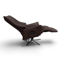 himolla - Sessel 7911 S Lounger L Leder 27 Eleganza Forest Braun Sternfuß Edelstahl Mit Motorischer Verstellung - 4