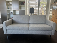 COR - Sofa Conseta Stoff Hellgrau PG 90 Schmalfuß Verchromt - 6