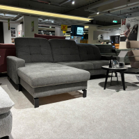 Sofa Kultur - Polstereckgarnitur 744 SK Move Stoff Free Steel Grau Metallfuß 192 Schwarz Matt Inklusive Kissen - 7