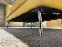 Mondo - Sofa Assea R Leder Cento 620 Gialto T Gelb Metallfuß 498 Chrom Glänzend Inklusive Kissen - 7