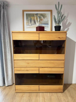 Decker - Highboard Nura Eiche Absetzung Glas Schwarz - 5