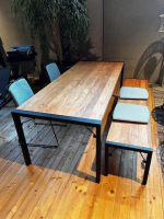 Weishäupl - Essgruppe Tisch Flip Holz Teak Bank Flip mit 2 Stühlen Racket - 2