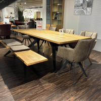 Musterring - Essgruppe MR Tamina Massivholz Geölt Gestell Eisen Schwarz Stoff Aberdeen Stone Grau Inklusive Sitzkissen - 7