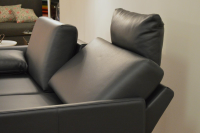 Rolf Benz - Sofa Cara SB168 Leder 38.109 Graublau Kufe Glanzchrom mit Beinauflage - 2