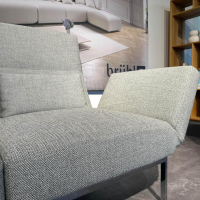 Brühl - Polstergruppe Roro Stoff 4459 90 Grün Grau Gestell Metall Verchromt Glänzend Mit Höhenverstellbaren Füßen - 5