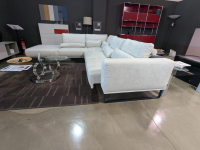 Musterring - Ecksofa JustB PM 100 Stoff Yelda Natur Creme Füße Schwarz mit 5 Kissen - 10