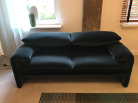 Cassina - Sofa Maralunga 675 06 Stoff Ortigia Cactus Dunkelgrün Füße Schwarz - 7