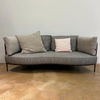 Fischer Möbel - Sofa Aura Outdoor Stoff Chartes Drizzle J348 Grau Gestell Edelstahl Dark Bronze Matt Pulverbeschichtet Inklusive Hocker - 5