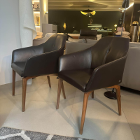 De Sede - 2er-Set Stuhl DS 279 01 Leder Select Café Braun Gestell Nussbaum - 4