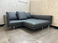 Walter Knoll - Ecksofa Prime Time 490 10 Leder Miami Schwarz Gestell Aluminium Hochglanz Poliert Inklusive Kissen mit der legendären Schwenkfunktion - 3