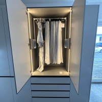 Interlübke - Kleiderschrank Collect Außen Lack Greige M08 Matt Weiß Grau Innen Lack Muschel M23 Matt Beige Grau Mit Beleuchtung - 11