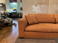 Marac - Sofa Brando 3-Sitzer Leder Anilina Brandy Orange Braun Füße Nickel Schwarz - 3